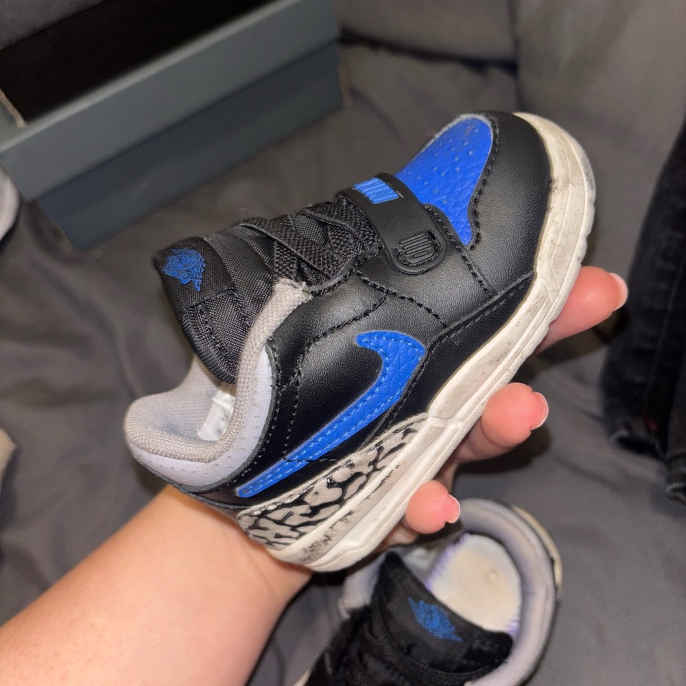 Kids Black and Blue Athletic Shoes